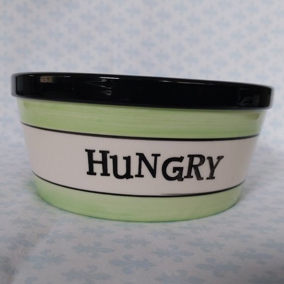 Retro Inspired Font Thirsty and Hungry Ceramic Dog Bowls - Picture 3 of 6